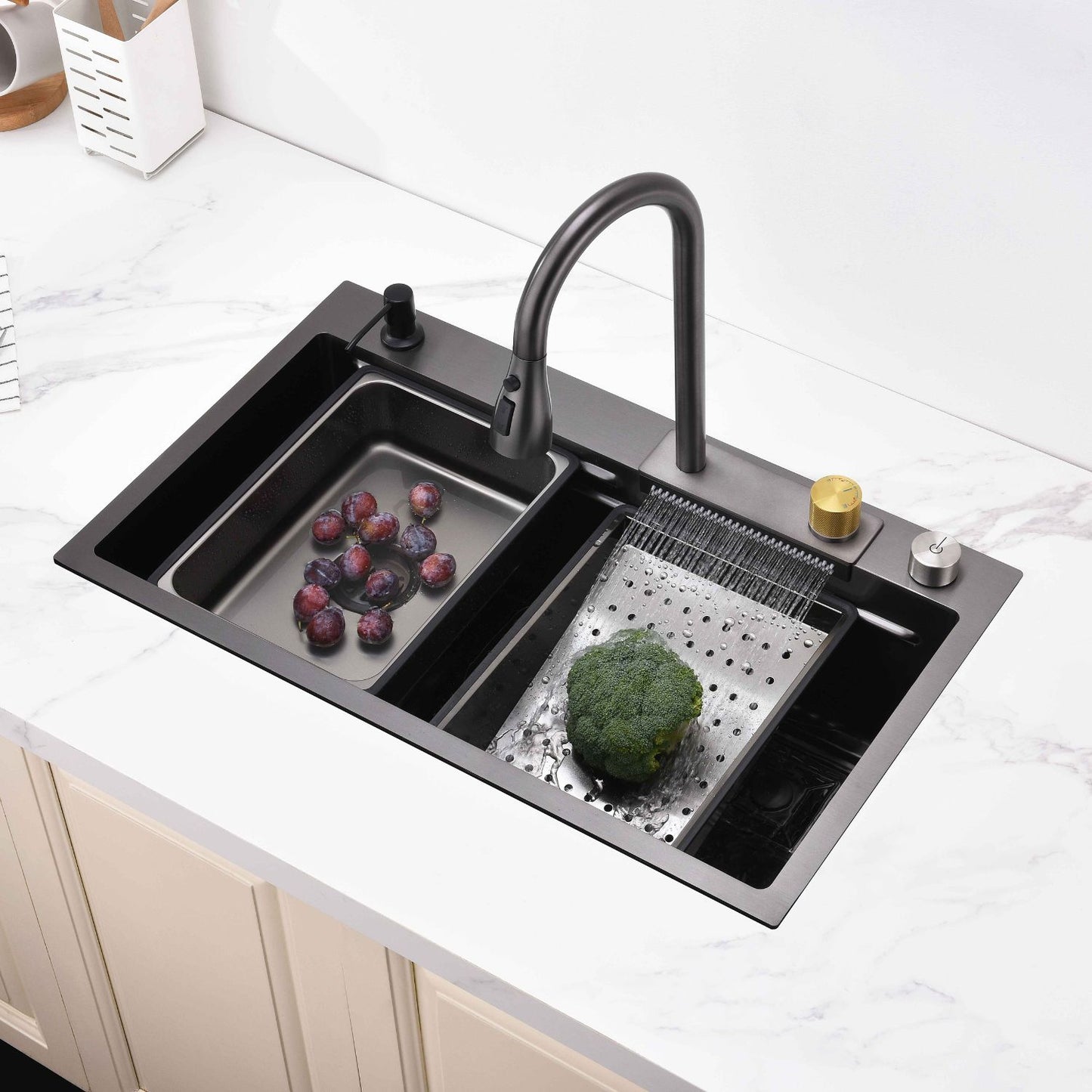 Dowler Single Bowl Stainless Steel Workstation Kitchen Sink-KS2402