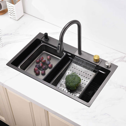 Dowler Single Bowl Stainless Steel Workstation Kitchen Sink-KS2402