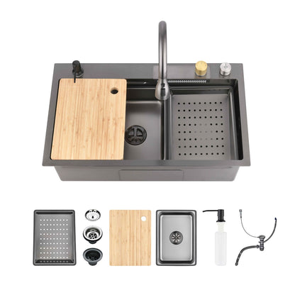 Dowler Single Bowl Stainless Steel Workstation Kitchen Sink-KS2402