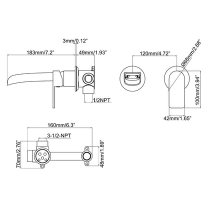 Dowler Single Handle Wall Mount Bathroom Faucet BFWM2401