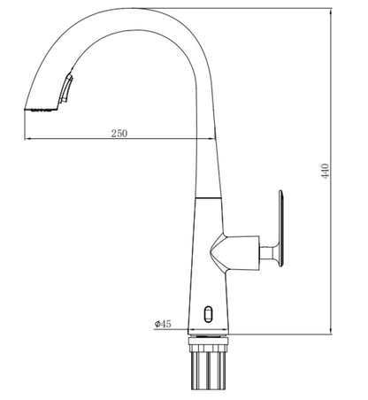 Dowler Stainless Steel Single Handle Pull Down Kitchen Faucet-KF2401